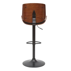 Tabouret De Bar Relevable Noir Et Bois Foncé VESPER Retour Gratuit 17