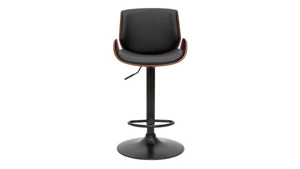 Tabouret De Bar Relevable Noir Et Bois Foncé VESPER Retour Gratuit 6