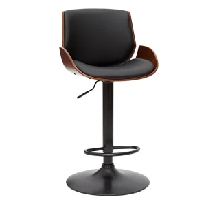 Tabouret De Bar Relevable Noir Et Bois Foncé VESPER Retour Gratuit 21