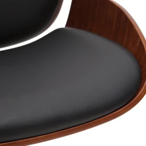Tabouret De Bar Relevable Noir Et Bois Foncé VESPER Retour Gratuit 23