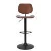 Tabouret De Bar Relevable Noyer Et Métal Noir TOBIAS 19