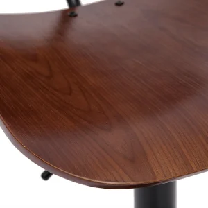 Tabouret De Bar Relevable Noyer Et Métal Noir TOBIAS 17