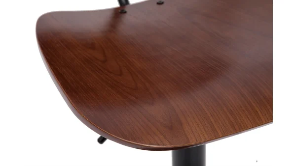 Tabouret De Bar Relevable Noyer Et Métal Noir TOBIAS 6