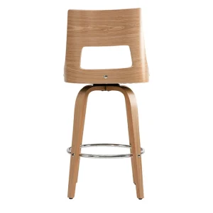boutiqued en ligne Tabouret De Bar Scandinave Pivotant Blanc Et Bois Clair GARBO 14