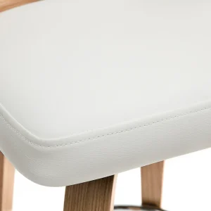 boutiqued en ligne Tabouret De Bar Scandinave Pivotant Blanc Et Bois Clair GARBO 16