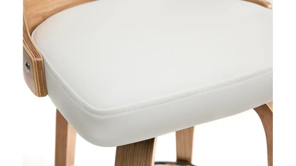boutiqued en ligne Tabouret De Bar Scandinave Pivotant Blanc Et Bois Clair GARBO 6