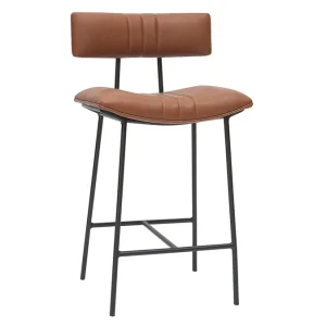 Tabouret De Bar Vintage Marron Clair Et Métal H65 Cm GOTHAM magasin pour 11