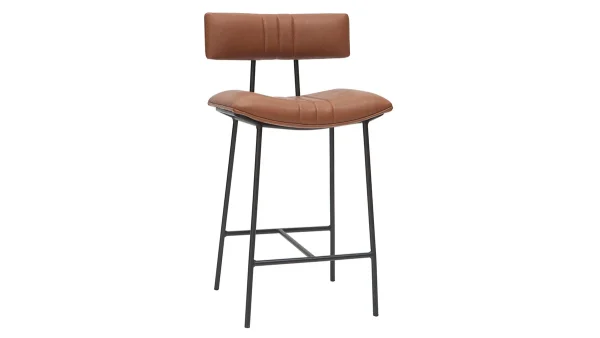 Tabouret De Bar Vintage Marron Clair Et Métal H65 Cm GOTHAM magasin pour 3