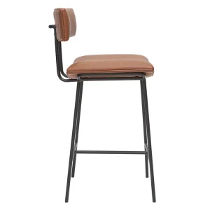 Tabouret De Bar Vintage Marron Clair Et Métal H65 Cm GOTHAM magasin pour 13