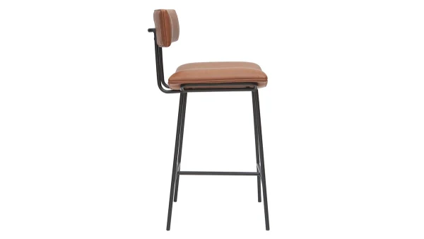 Tabouret De Bar Vintage Marron Clair Et Métal H65 Cm GOTHAM magasin pour 4