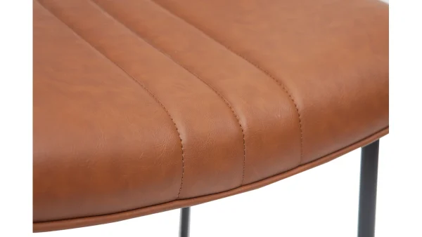 Tabouret De Bar Vintage Marron Clair Et Métal H65 Cm GOTHAM magasin pour 6