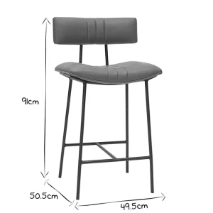 Tabouret De Bar Vintage Marron Clair Et Métal H65 Cm GOTHAM magasin pour 19
