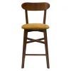 Tabouret De Bar Vintage Noyer Et Jaune Moutarde H65 Cm DOVE l'unique style 22