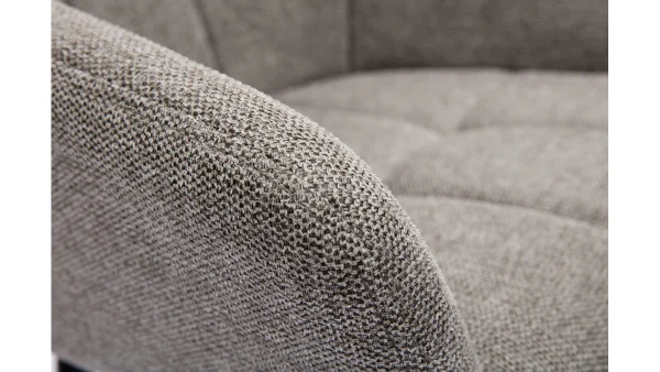 grossiste Tabourets De Bar Avec Sièges Matelassés En Tissu Effet Velours Texturé Gris Et Métal Noir H65 Cm (lot De 2) MONTERO 7