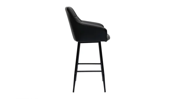 magasins pour Tabourets De Bar Avec Sièges Matelassés Noirs Et Métal Noir H65 Cm (lot De 2) MONTERO 5