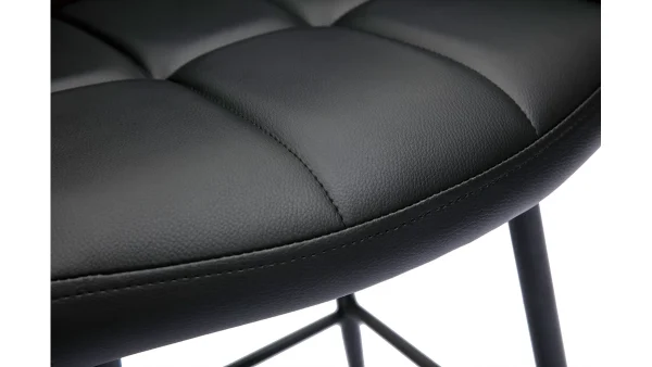 magasins pour Tabourets De Bar Avec Sièges Matelassés Noirs Et Métal Noir H65 Cm (lot De 2) MONTERO 7
