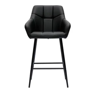 magasins pour Tabourets De Bar Avec Sièges Matelassés Noirs Et Métal Noir H65 Cm (lot De 2) MONTERO 11