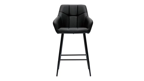 magasins pour Tabourets De Bar Avec Sièges Matelassés Noirs Et Métal Noir H65 Cm (lot De 2) MONTERO 3