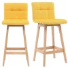 magasin en ligne Tabourets De Bar Bois Et Jaune H65 Cm (lot De 2) KLARIS 26