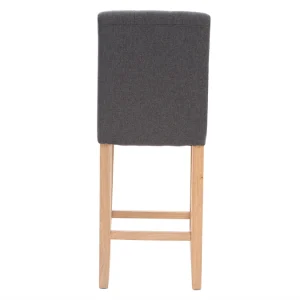 Tabourets De Bar Capitonnés Gris Foncé Et Bois H66 Cm (lot De 2) ESTER jusqu'à 17