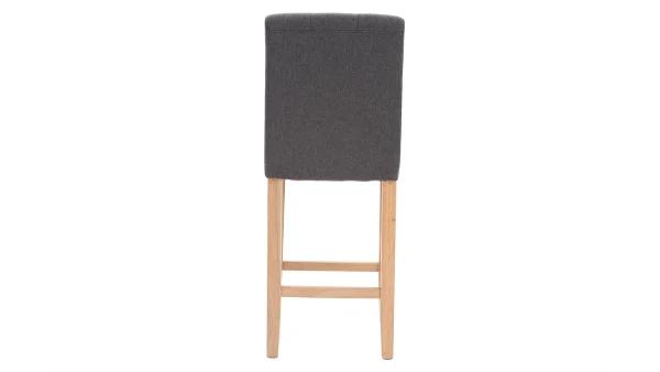 Tabourets De Bar Capitonnés Gris Foncé Et Bois H66 Cm (lot De 2) ESTER jusqu'à 6