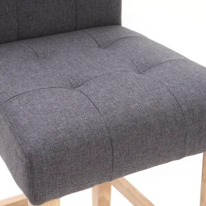 Tabourets De Bar Capitonnés Gris Foncé Et Bois H66 Cm (lot De 2) ESTER jusqu'à 19