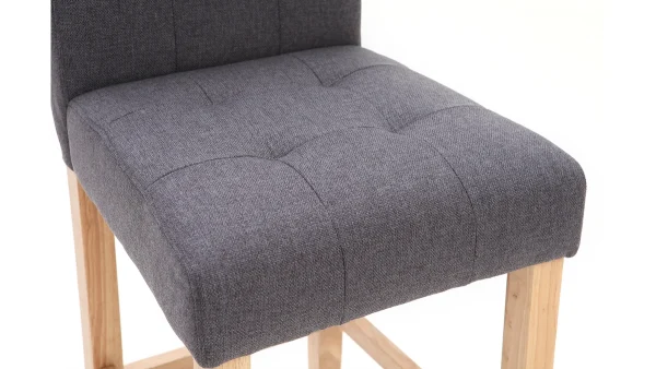 Tabourets De Bar Capitonnés Gris Foncé Et Bois H66 Cm (lot De 2) ESTER jusqu'à 7