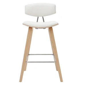 Tabourets De Bar Design Blanc Et Bois Clair H69 Cm (lot De 2) VASCO site pas cher 12