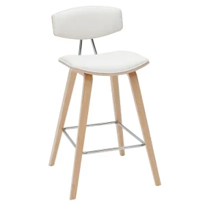 Tabourets De Bar Design Blanc Et Bois Clair H69 Cm (lot De 2) VASCO site pas cher 14