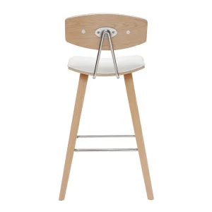 Tabourets De Bar Design Blanc Et Bois Clair H69 Cm (lot De 2) VASCO site pas cher 18