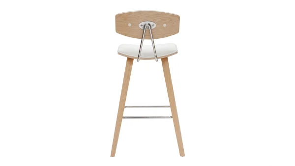 Tabourets De Bar Design Blanc Et Bois Clair H69 Cm (lot De 2) VASCO site pas cher 6