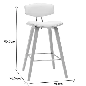 Tabourets De Bar Design Blanc Et Bois Clair H69 Cm (lot De 2) VASCO site pas cher 22