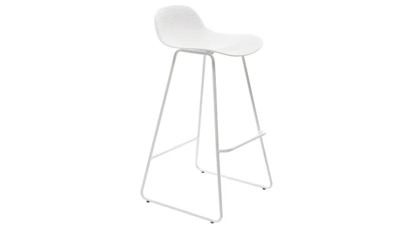 Tabourets De Bar Design Blancs H71 Cm (lot De 2) ELLA 4