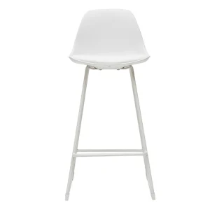 Tabourets De Bar Design Blancs Pieds Métal 65 Cm (lot De 2) FRANZ Large choix en ligne 14