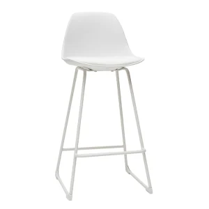 Tabourets De Bar Design Blancs Pieds Métal 65 Cm (lot De 2) FRANZ Large choix en ligne 16