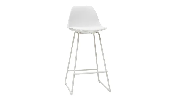 Tabourets De Bar Design Blancs Pieds Métal 65 Cm (lot De 2) FRANZ Large choix en ligne 4