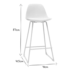 Tabourets De Bar Design Blancs Pieds Métal 65 Cm (lot De 2) FRANZ Large choix en ligne 28