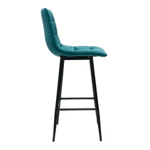 à prix d'occasion Tabourets De Bar Design En Velours Bleu Pétrole H65 Cm (lot De 2) MAXWELL 15