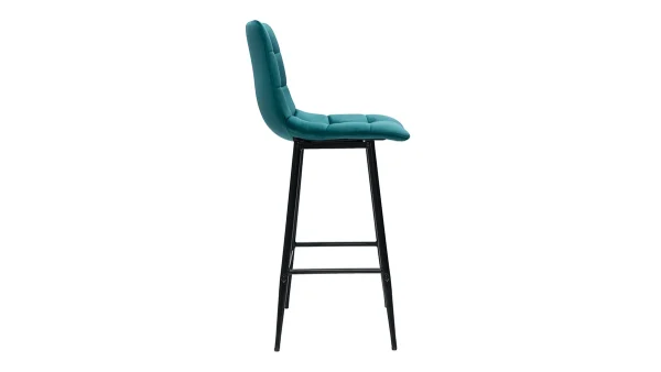 à prix d'occasion Tabourets De Bar Design En Velours Bleu Pétrole H65 Cm (lot De 2) MAXWELL 5