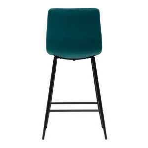 à prix d'occasion Tabourets De Bar Design En Velours Bleu Pétrole H65 Cm (lot De 2) MAXWELL 17