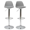 Tabourets De Bar Design Gris Clair (lot De 2) STEEVY 26