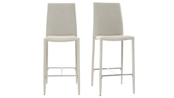 Vente Tabourets De Bar Design Gris Clair (lot De 2) TALOS 1