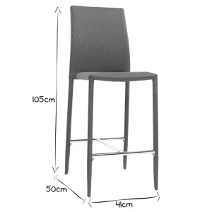 Vente Tabourets De Bar Design Gris Clair (lot De 2) TALOS 22