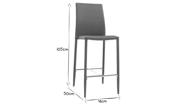 Vente Tabourets De Bar Design Gris Clair (lot De 2) TALOS 8
