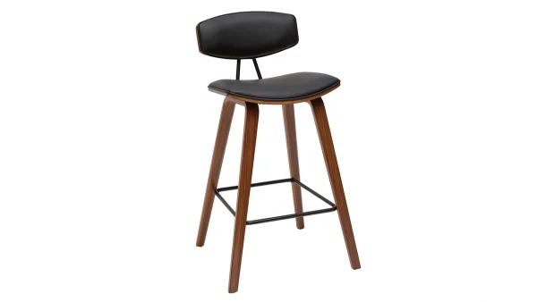 Tabourets De Bar Design Noir Et Bois Foncé H69 Cm (lot De 2) VASCO magasin pas cher 4