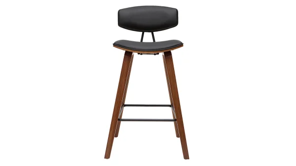 Tabourets De Bar Design Noir Et Bois Foncé H69 Cm (lot De 2) VASCO magasin pas cher 3