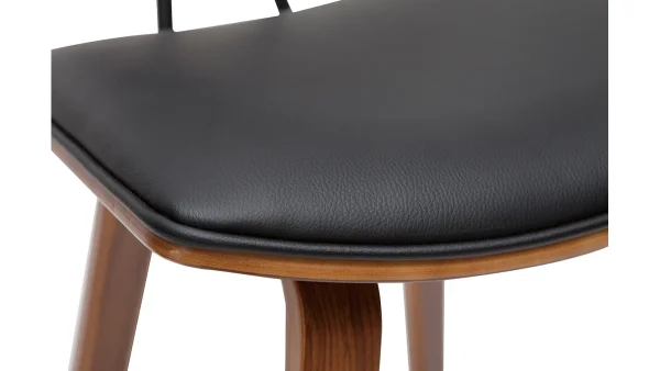 Tabourets De Bar Design Noir Et Bois Foncé H69 Cm (lot De 2) VASCO magasin pas cher 7