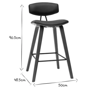 Tabourets De Bar Design Noir Et Bois Foncé H69 Cm (lot De 2) VASCO magasin pas cher 22