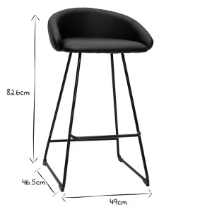 Tabourets De Bar Design Noirs H69 Cm (lot De 2) REYNOLD 22