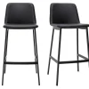 Tabourets De Bar Design Noirs H75 Cm (lot De 2) ARSENE en solde 29